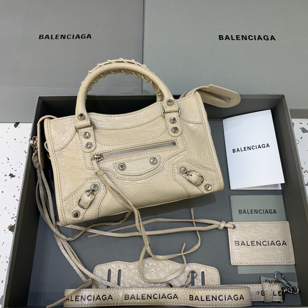 Balenciaga Classic City Mini Handbag Shoulder Bag Apricot